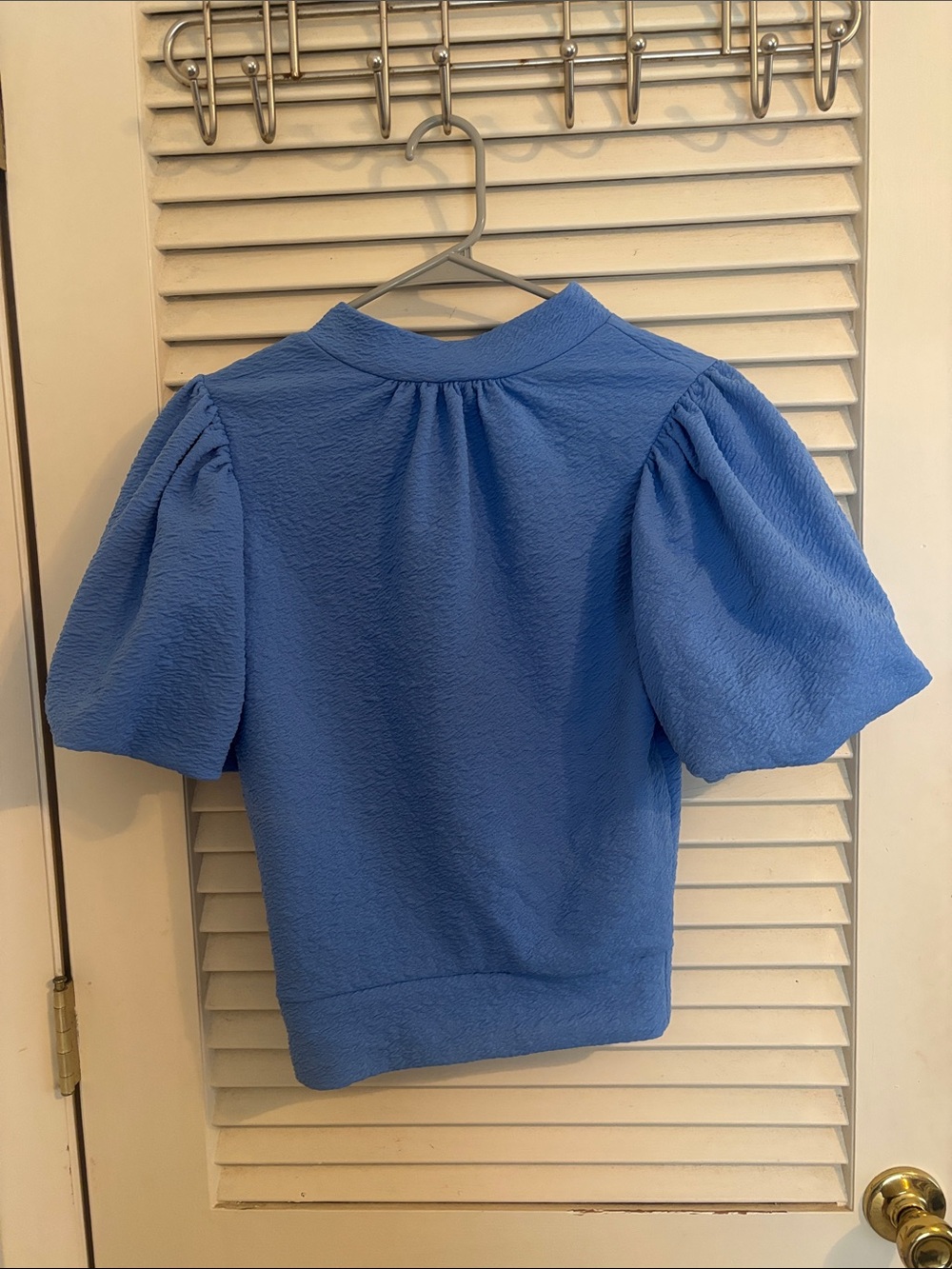River Island Cobalt Puff Sleeve Short Sleeve Top